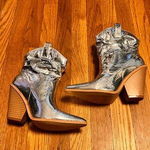 Silver Cowboy Boot